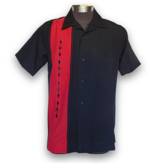 Nifty50's Havana One Panel Diamond Design Men's Shirt - Nichole Jade Rockabilly Boutique