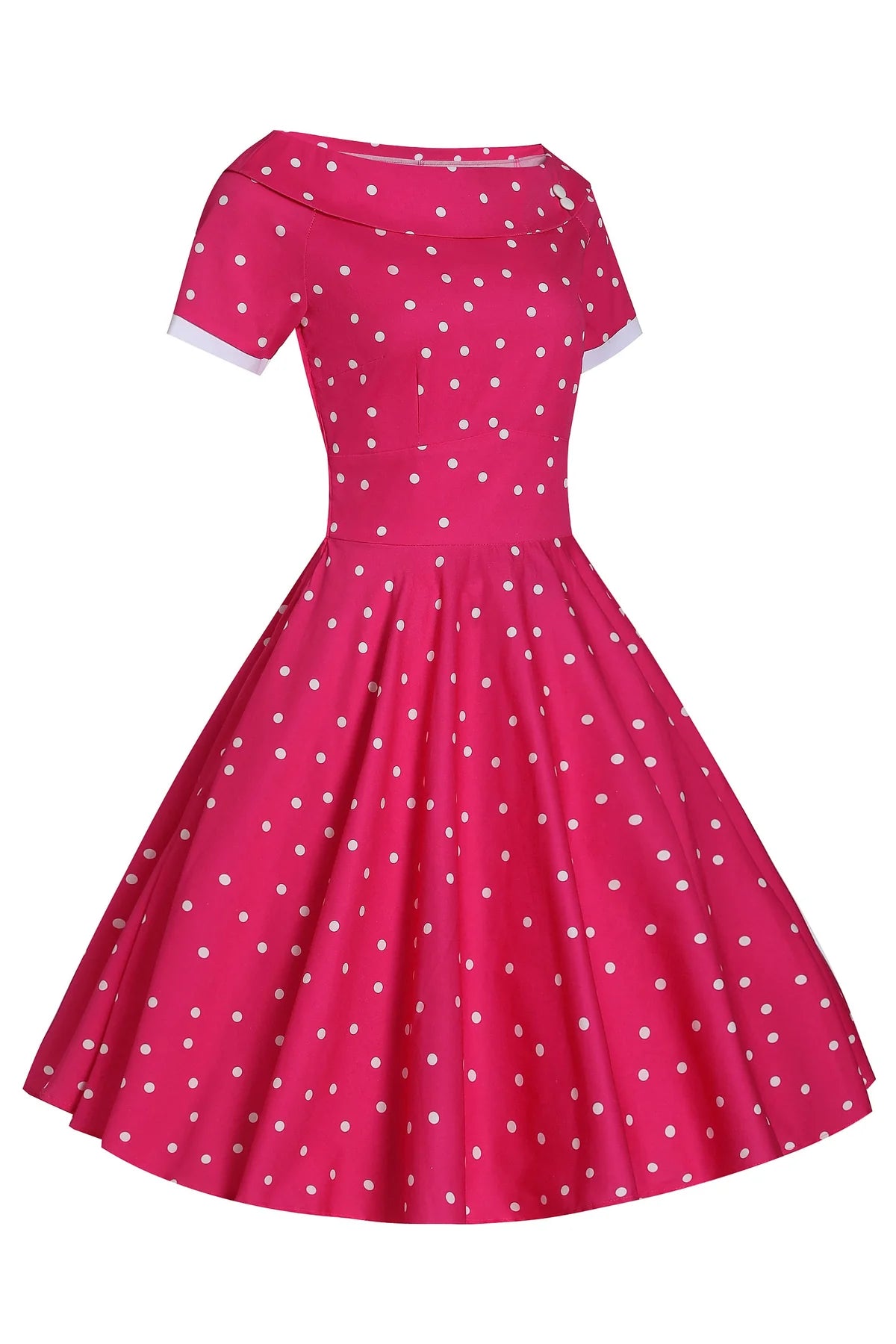 Dolly & Dotty V333-HPPolk Darlene Full Circle Pink Polka Swing Dress