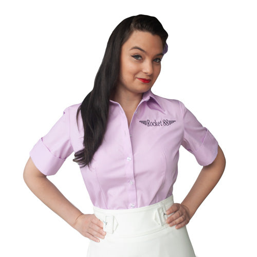 Rocket 88 R88-Lil-W Ladies Pastel Workshirt Lilac - Nichole Jade Rockabilly Boutique