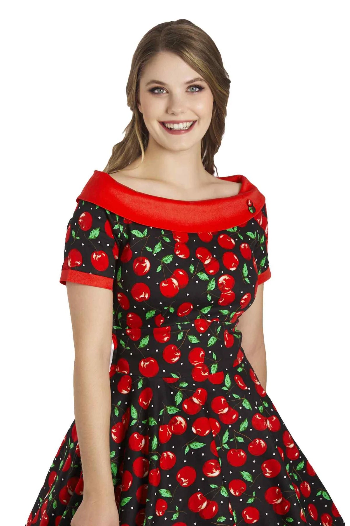 Dolly & Dotty V333-31 Darlene Cute Cherry Swing Dress