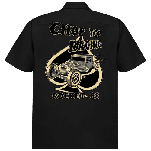 Rocket 88 R88-Cho Chop Top Racer Mens Workshirt Black - Nichole Jade Rockabilly Boutique