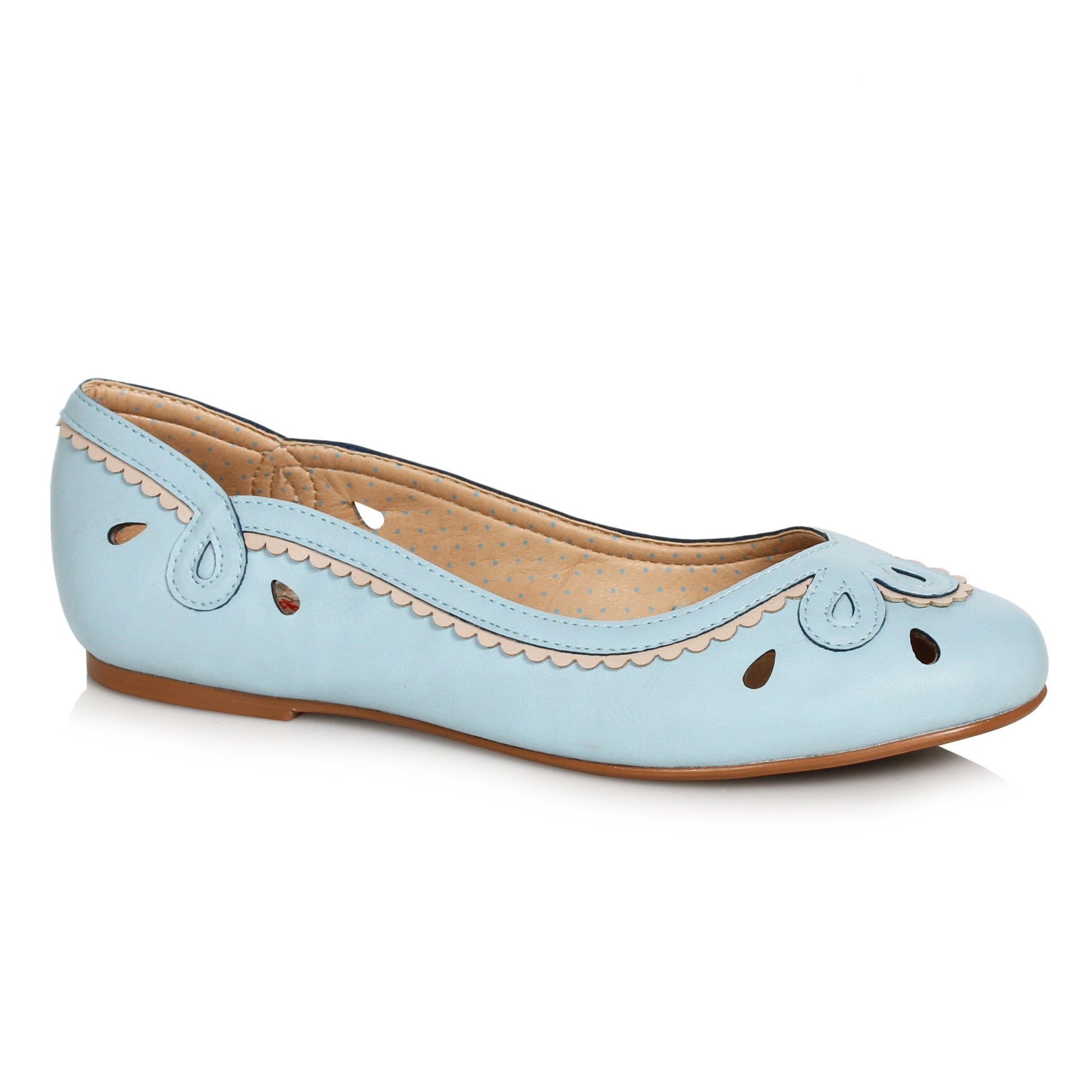 Bettie Page Ballet Flat-Dolly Blue